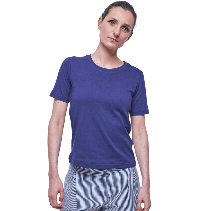 T-shirt manches courtes basique bleu